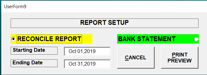 Report selection